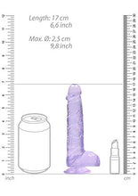 Load image into Gallery viewer, 6&quot; / 15 cm Realistic Dildo with Balls - Purple
