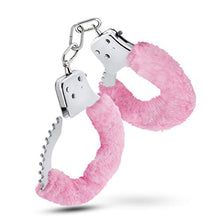 Load image into Gallery viewer, Temptasia by Blush - Pink Faux Fur Metal Hand Cuffs Realistic - Double Lock Adjustable Wrist Restraints with Keys and Safety Release - Heavy Duty Fantasy Bondage BDSM Kinky Couples Sex Toy
