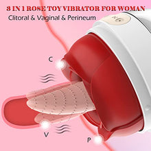 Load image into Gallery viewer, Rose Sex Toy Vibrator - Rose Sex Stimulator for Women with 10 Tongue Licking &amp; 10 Thrusting Dildo G Spot Vibrators, Adult Sex Toys Games Clitoral Nipple Licker for Woman Man Couples Pleasure
