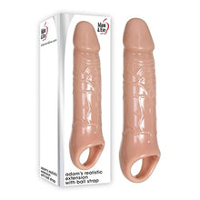 Load image into Gallery viewer, Adam &amp; Eve Adams Realistic Penis Extension with Ball Strap, Flesh | 9 Long Waterproof TPE Penis Extender | Compatible with Water Based Lube
