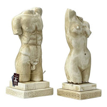 Load image into Gallery viewer, Set Nude Female &amp; Male Body Torso Greek Statue Sculpture Erotic Art Cast Stone
