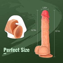 Load image into Gallery viewer, Realistic Dildo Sex Toy, 8.7 Inch Thrusting Dildos Vibrator for Women Pleasure with 8 Vibrating Rotation and Heating, Silicone Suction Didlo Telescopic Penis for G Spot Clitoral Anal Stimulation
