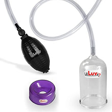 Load image into Gallery viewer, LeLuv EasyOp Bgrip Handle Penis Glans (Head) Vacuum Pump Kit with TPR Material Medium Purple Sleeve
