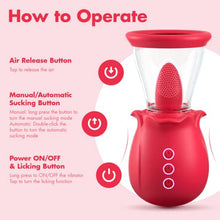 Load image into Gallery viewer, Rose Sex Toy Stimulator for Women, Tongue Licking Rose Sucking Sex Vibrator, 3 in 1 Nipple Clitoral G spot Stimulator for Women-Rose Toy Sex Licker Adult Sex Toys for Woman&amp;Couples Rose Vibrators
