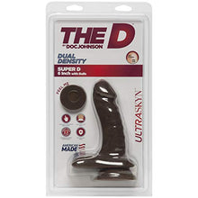 Load image into Gallery viewer, Doc Johnson The D - Super D 6 Inch - ULTRASKYN - 6.5&quot; Long and 1.5&quot; Wide - Strong Suction Cup Base - O-Ring Harness Compatible Dildo - Chocolate
