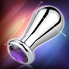 Load image into Gallery viewer, Alloy Bulb Shaped Anal Plug Prostate Massage Butt Plug with Circle Base Design for Men Women Sphincter Stretch Sex Toy (S)
