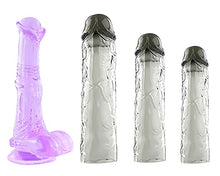 Load image into Gallery viewer, 10 inch Purple Horse Dildo + 3 PCS Stretchy Reusable Pen is Sleeve Extender
