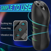 Load image into Gallery viewer, Automatic Male Masturbator Cup Sex Toys Sucking Male Masturbators Toys for Men with 5 Sucking &amp; 10 Vibrating, Male Penis Vibrator Pocket Pussy Vibrating Stroking Toy Penis Stimulation for Men Black
