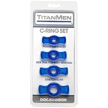 Load image into Gallery viewer, Titanmen Cock Ring Set Blue (Package Of 3)
