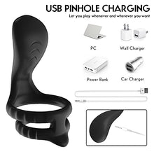 Load image into Gallery viewer, Vibrating Taint Teaser Cock Ring with Bullet 3 in 1 Vibrating Taint Teaser with 10 Frequencies, Adjustable Penis Ring &amp; Anal Vibrator, Sex Toys Adult for Men
