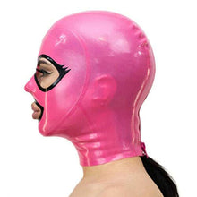 Load image into Gallery viewer, Pink Latex Mask Halloween Rubber Hood Open Beautiful Eyes and Mouth Back Zipper Mask Club Wear (L)
