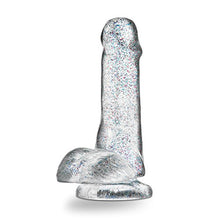 Load image into Gallery viewer, Blush - 6 inch Glitter Dildo - Soft Pliable Realistic Small 1.4&quot; Wide - Strap On Compatible Suction Cup for Hands Free Play - Female Male Adult Sex Toy for Couples Women Men - Sparkling Clear
