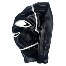 Load image into Gallery viewer, GITDOT Sexy Latex Head Cover Black Latex HeadMask Latex Hood Exposed Eyes Exposed Mouth, Zipper Open for Party Club Wear Role Play
