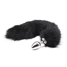 Load image into Gallery viewer, Ladies Cosplay Fox Tail, Plush Sex Toy Cat Wolf Fox Tail Accessories, Metal Butt Plug Tail Cover for Cosplay Anime Sexy and Cute (Grey)
