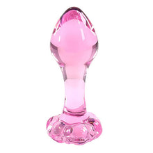 Load image into Gallery viewer, Epichao 4&#39;&#39; Flower Base Long Neck Pink Glass Anal Plug Crystal Ball Butt Plug Pleasure Wand Adult Sex Toy
