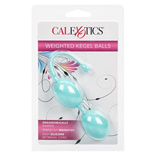 Load image into Gallery viewer, CalExotics Weighted Kegel Balls - Duotone Ben Wa Kegel Weights - Pelvic Floor Exercise Balls - Adult Silicone Sex Toys - Teal
