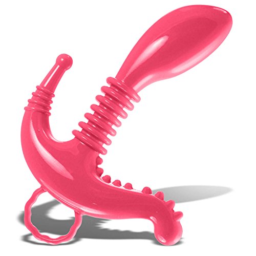 LeLuv Prostate Massager Perineum Stimulation Curved Triple Probe Pink