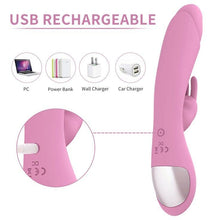 Load image into Gallery viewer, Rechargeable Rabbit Vibrator Women Sex Toy Dildo Adult Female Sexual Tool Powerful Vibrating Wand Massager 10 Modes, Length 8.250021 Inches, Portable Cordless Electric Handheld
