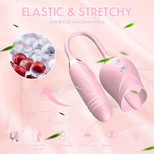 Load image into Gallery viewer, Rose Toy Vibrator for Woman Pleasure- 3 in 1 Clitoral Stimulator Tongue Licking Thrusting Vibrator with 10 Modes, Rose Adult Sex Toys Games, Rose Sex Stimulator for Women Pink
