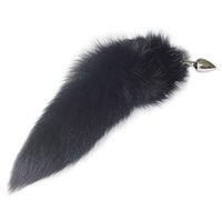 Fosrion Multi-Function Real Fox Tail Fur Anal Plug Sexy Adult Toy Fashion Butt Stainless Steel Cosplay Toy (Small Plug, Black)