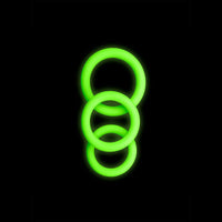 Shots Ouch 3 pc Cock Ring Set - Glow in The Dark