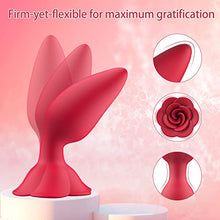 Load image into Gallery viewer, Rose Anal Plug Silicone Butt Plug for Anal Play, Anal Sex Toy Waterproof Adult Toy for Women Pleasure Red
