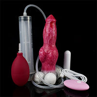 Realistic Vibrator Squirting Dog Dildo 10 Vibration Modes 6.9 Inches Silicone Vibrating Dildos Big Knot Dildo Vibrator with Wireless Remote Control Adult Sex Toy for Women