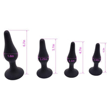 Load image into Gallery viewer, 4 Piece Black Watertight Silicone Exercise Plug Suction Cup
