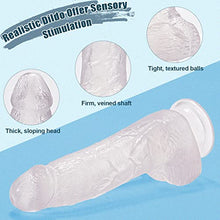 Load image into Gallery viewer, Realistic Dildo 7.8 Inch G Spot Dildo with Suction Cup for Hands-Free Play, Flexible Waterproof Dildo Realistic Penis Adult Sex Toy for Female Pleasure Clear
