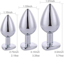 Load image into Gallery viewer, 2022 Years New 3Pcs Set Luxury Metal Butt Toys Heart Shaped Anal Trainer Jewel Butt Plug Kit S&amp;M Adult Gay Anal Plugs Woman Men Sex Gifts Things for Beginners Couple (black0)
