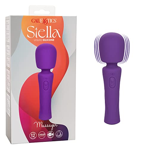 CalExotics Stella Liquid Silicone Wand Massager  Premium Rechargeable Flex Vibrator  Sex Toy for Women Purple