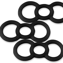 Load image into Gallery viewer, LeLuv Loop Handle Tension Rings Eyro Slippery Black Silicone .7 inch Unstretched Diameter 3 Pack
