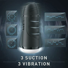 Load image into Gallery viewer, Automatic Male Masturbators Cup with 3 Suction&amp;Vibration,Male Masturbator Stroker Mens Sex Toys,Electric Pocket Pussy 3D Textured for Men Masturbation,Adult Male Blowjob Sex Toys
