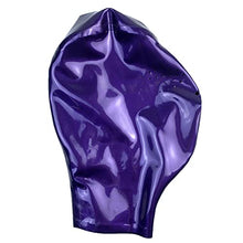 Load image into Gallery viewer, Yuanweicloths Halloween Purple Latex Hood Rubber Mask with Honeycomb Open Eyes for Catsuit Cosplay Party Fetish (L)
