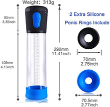 Load image into Gallery viewer, Men&#39;s Enlargement Pumps 8 Inch Wide Cock Ring Men&#39;s Penis Vibrator Penis Pump Tube Penis Extender Sleeve Male Penis Enlargement Pump Vacuum Sucking Sex Toy
