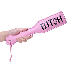 Load image into Gallery viewer, VENESUN Bitch Spanking Paddle for Adults, 12.8inch Faux Leather BDSM Paddle for Sex Play, Pink
