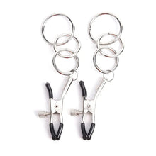 Load image into Gallery viewer, 1 Pair Metal Nipple Clamps with 3 Rings Fetish Fantasy Breast Clamps Stimulate Nipple Clips for Women Couple Body Massager
