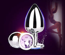 Load image into Gallery viewer, 3 Pcs 3 Size Stainless Steel Diamond Jeweled Toys - Adult Plug Toys Set - Anal Trainer Toys (Light Purple)
