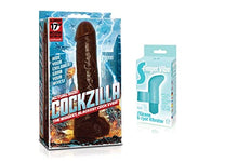 Load image into Gallery viewer, Sexy Gift Set of Cockzilla Nearly 17 Inch Realistic Black Colossal Cock and Icon Brands S-Finger Vibe, Blue
