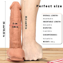 Load image into Gallery viewer, Double Layered Silicone Realistic Dildo Lifelike Strong Suction Cup for Hands-Free Play Realistic Penis G-Spot Stimulation Anal Sex Toys Unisex Couples Strap-on Compatible S079WBHSLDLDSN, Nude
