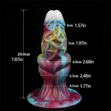 Load image into Gallery viewer, Realistic Alien Luminous Dildo, Mixed-Color Flexible Liquid Silicone Dildo with Strong Suction Cup G-Spot Toys Big Knot Thick Adult Sex Toy for Women
