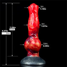 Load image into Gallery viewer, FRRDEI G Spot Squirting Dildo Ejaculating Realistic Dildo Dog Knotted Dildo with Strong Suction Cup Soft Flexible, Red Gold Black, 1.0 Count
