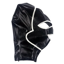 Load image into Gallery viewer, GITDOT Sexy Latex Head Cover Black Latex HeadMask Latex Hood Exposed Eyes Exposed Mouth, Zipper Open for Party Club Wear Role Play
