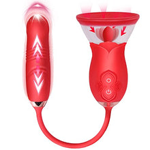 Load image into Gallery viewer, Rose Sex Toy for Womens Sex - 3in1 Vibrator with Sucking Cups Stimulator for Women, 3 Tongue Licking &amp; 10 Thrusting Vibrator Dildo Adult Sex Toys for Couples G Spot Vibrators Clitoral Nipple Pleasure
