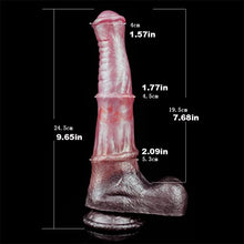 Load image into Gallery viewer, FRRDEI Realistic Horse Dildo, Suction Cup Animal Dildos G spot, 9.66in Long Silicone Dildos for Anal Prostate Lifelike Dildo Adult Sex Toy - Brown, 1.0 Count
