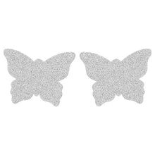 Load image into Gallery viewer, TiaoBug Novelty Breast Stickers Glitter Disposable Self-adhesive Chest Stickers Nipple Covers for Couples Role Play Type A Silver One Size
