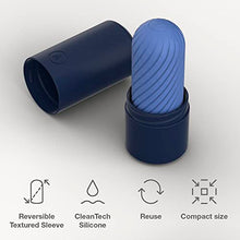 Load image into Gallery viewer, Arcwave Ghost Male Stroker - Male Masturbator with 4 Inch Reversible Sleeve - Multi-Textured Penis Sleeve - Clean Tech Silicone - Reusable &amp; Easy Clean Adult Sex Toy - Blue
