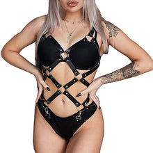 Load image into Gallery viewer, Punk Leather Chest Body Chain Sexy Harness Waist Chains Nightclub Party Rave Belt Belly Bra Jewelry Accessories for Women
