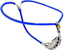 Load image into Gallery viewer, MMWMJWMB Male Stainless Steel with Cage Invisible Chastity Belt Device Underwear Fetish Panties Adjustable Chastity Device with Anal Plug Bondage Fetish Adults Sex Toy-waist/70cm~80cm,Blue
