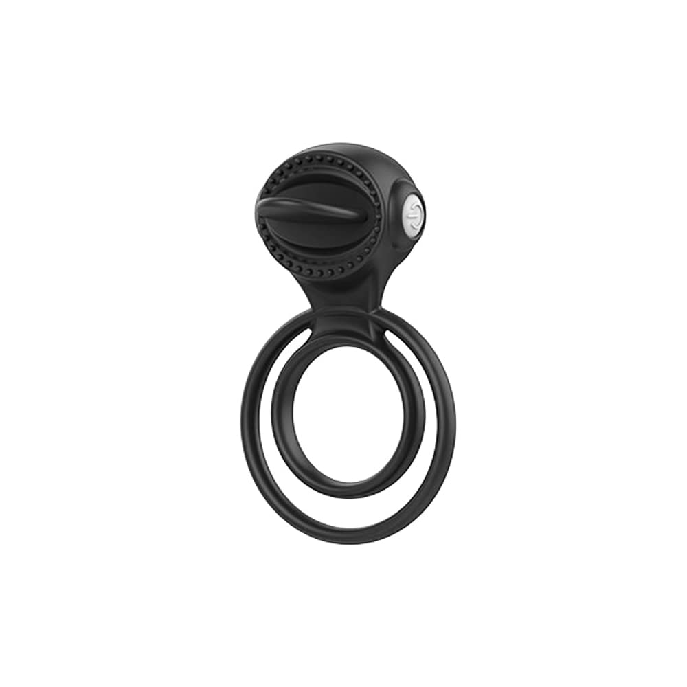 Couple Sexy Toy, Elastic Delay Ring, Vibrating Cock Stretchy Intense Clit Stimulation Premature Ejaculation Lock Vibrator (Black)